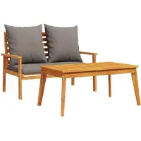 vidaXL Ensemble canapé de jardin avec coussins en bois massif d'acacia