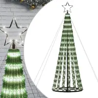 vidaXL Sapin de Noël à LED 275 LED blanc froid 180 cm