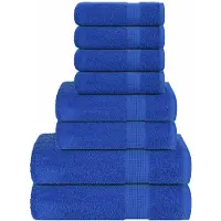 vidaXL Ensemble de serviettes 8 pcs bleu 360 g/m² 100% coton