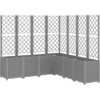vidaXL Jardinière avec treillis gris clair 160x160x140 cm PP