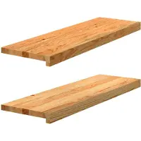 vidaXL Marches d'escalier 2 pcs marron clair 80x30x2 cm chêne massif