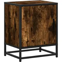 vidaXL Table de chevet chêne fumé 40x31x50 cm bois d'ingénierie métal
