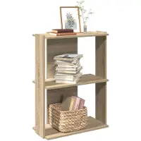 vidaXL Bibliothèque à 3 niveaux chêne sonoma 60x30x80 cm