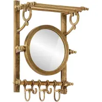 vidaXL Porte-bagages avec cintres et miroir mural aluminium