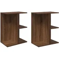 vidaXL Tables de chevet 2 pcs chêne marron bois d'ingénierie