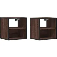 vidaXL Tables de chevet murales 2 pcs chêne marron 40x31x39,5 cm