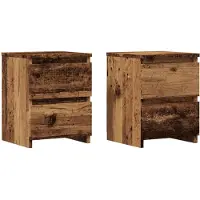 vidaXL Tables de chevet 2 pcs vieux bois 30x30x40 cm bois d'ingénierie