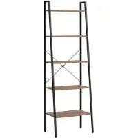 vidaXL Étagère sur pied 5 niveaux Marron foncé et noir 56x35x174 cm