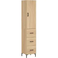 vidaXL Highboard chêne Sonoma 34,5x34x180 cm Matériau dérivé du bois