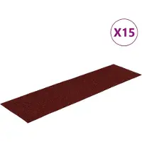 vidaXL Tapis d'escalier autocollants 30 pièces 76 x 20 cm Rouge bordeaux Rectangulaire