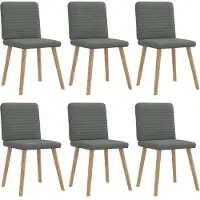 vidaXL Chaises de salle à manger 6 pcs. Tissu gris foncé