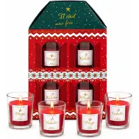 Home Deco Factory Bougie Parfumee X4 Maison Noel Tradi