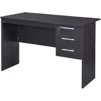 En.casa Bureau 'Ragunda' avec 3 tiroirs 120 x 59 x 75 cm Bois foncé
