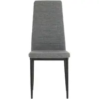 Idimex Lot De 4 Chaises De Salle À Manger Nathalie Piètement Métallique Couleur Noir Et Revêtement En Tissu Gris