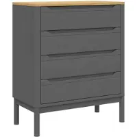vidaXL Commode FLORO Gris Pin massif