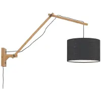Good&Mojo Lampe murale Andes Naturel, dimensions : L 32 x 20 cm, abat-jour en lin léger