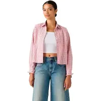 Levi's Harlie Cropped Long Sleeve Shirt Rose S Femme