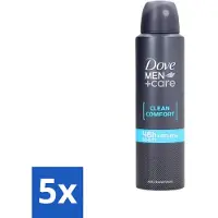 Dove Men+Care – Clean Comfort – Déodorant spray – Antitranspirant – 150 ml - Pack économique - 5 pièces