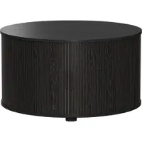 Vicco Table basse Selva Noir 80x80cm avec porte coulissante, Model 56361
