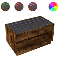vidaXL Table basse avec Infinity-LED chêne fumé 90x50x50 cm
