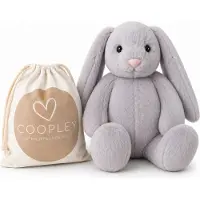 Coopley Peluche lestée 2Kg - Peluche lestée - Lapin en peluche - Animal en peluche lesté - Jouet sensoriel - Pour enfants et adultes - Avec sac de rangement en toile