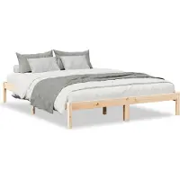 vidaXL Lit en bois massif extra long sans matelas 140x220 pin