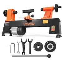Vevor Tour à Bois 375 W 254x465 mm Tour d'Établi à 5 Vitesses Réglables pour Débutants