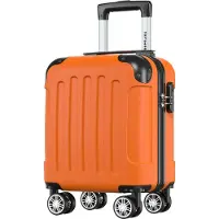 TRVLMORE Valise cabine - 40 x 30 x 20 cm - À placer sous le siège - 24 L - Serrure à combinaison - 4 roulettes - Orange