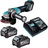 Makita Meuleuse d'angle sans fil GA 044 GU201 40 V max. 125 mm X-LOCK Brushless + 2 batteries 4,0 Ah + chargeur