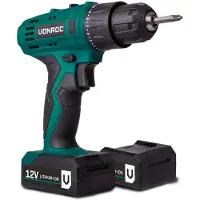 Vonroc Perceuse sans fil 12V | 2 batteries et chargeur incl.
