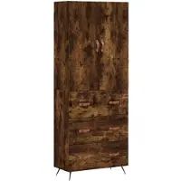 vidaXL Highboard chêne fumé 69,5x34x180 cm bois composite