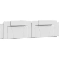 vidaXL Coussin de tête de lit Blanc 200 cm similicuir