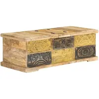vidaXL Table basse 100 x 50 x 35 cm en bois massif de manguier