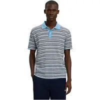Selected T-Shirt 'SLMJasper' bleu ciel / brun foncé / blanc