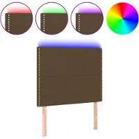 vidaXL Tête de lit LED brun foncé 90x5x118/128 cm Tissu