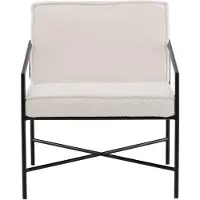 Venture Home Rakel Boom Fauteuil tissu Teddy, blanc cassé.