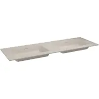 Storke Mata double vasque beige granite solid surface 150 x 52 cm, bonde incluse
