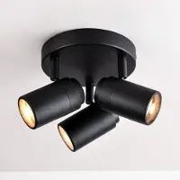 LumenXL Spot de plafond à 3 lumières Nivo avec spots orientables - noir IP44