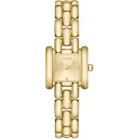 BOSS Montre dorée carrée violette avec bracelet au design sculptural