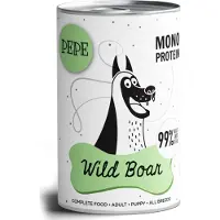 Paka Zwierzaka Pepe Wild Boar 99% Aliments humides à base de sanglier pour chiens 12x400 g