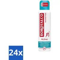 Borotalco – Déodorant spray – Active – Sea Salts Fresh – 0 % d'alcool – 150 ml - Pack économique - 24 pièces