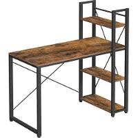 Vasagle Bureau Informatique, Longueur 120 Cm, Avec Étagères À Gauche Ou À Droite, Style Industriel