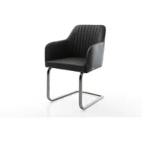 DELIFE Cantilever Greg-Flex cuir de vache noir pied cantilever plat grafiete ressorts ensachés