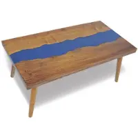 vidaXL Table basse en résine de teck 100x50x40 cm