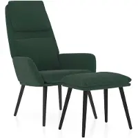 vidaXL Fauteuil relax avec pouf Vert foncé Tissu