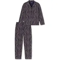 Schiesser Pyjama ' Interlock ' beige foncé / bleu foncé