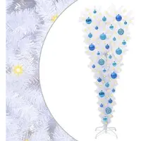 vidaXL Sapin de Noël artificiel blanc 120 cm PVC et acier