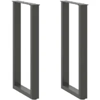 vidaXL Pieds de table console en forme de U 2 pcs. Anthracite 38x(72-73) cm Acier
