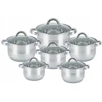 Zilner Set Casseroles Acier Inoxydable 12 Pièces Induction Gaz