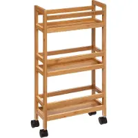 Generique Chariot Slim En Bambou 74.5x36x15cm Collection 'desserte'